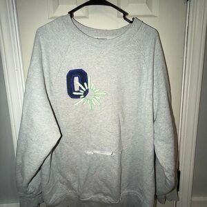 Gray Women’s Sweater with Embroidered Design